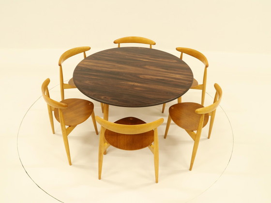 Image 1 of Hart eetkamer set van Hans Wegner voor Fritz Hanse, Denemarken, 1960S