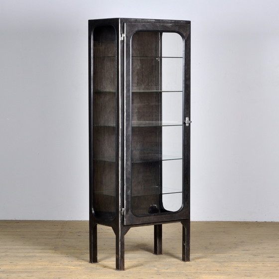 Image 1 of Vintage medische kast van Glas en IJzer , jaren 70