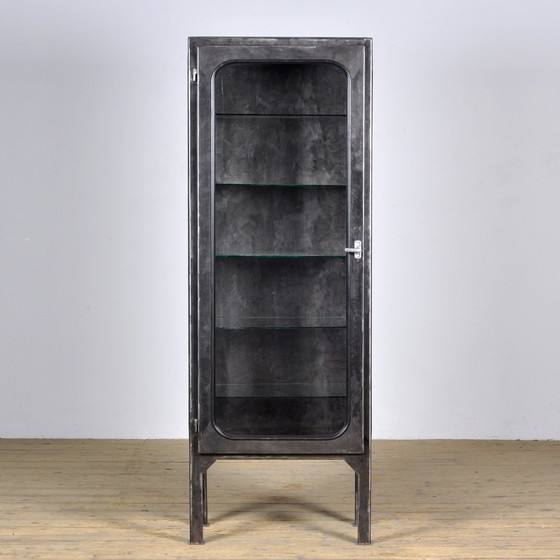 Image 1 of Vintage medische kast van Glas en IJzer , jaren 70