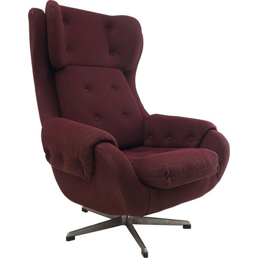 Mid century draaifauteuil, Tsjecho-Slowakije 1960