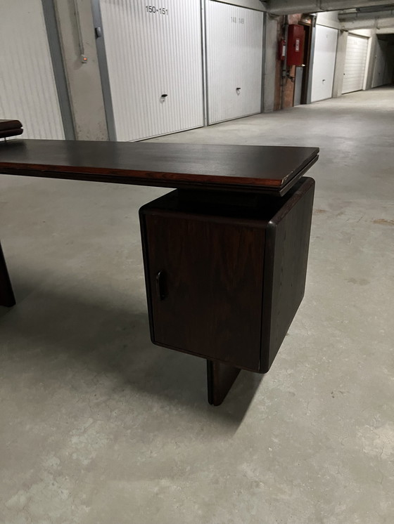 Image 1 of Vintage Mid Century Rosewood Kantoorset: Bureau + L-uitsparing + Dressoir + Vitrine