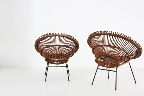 Image 1 of 2 rotan lounge fauteuils van Janine Abraham & Dirk Jan Rol, 1960S