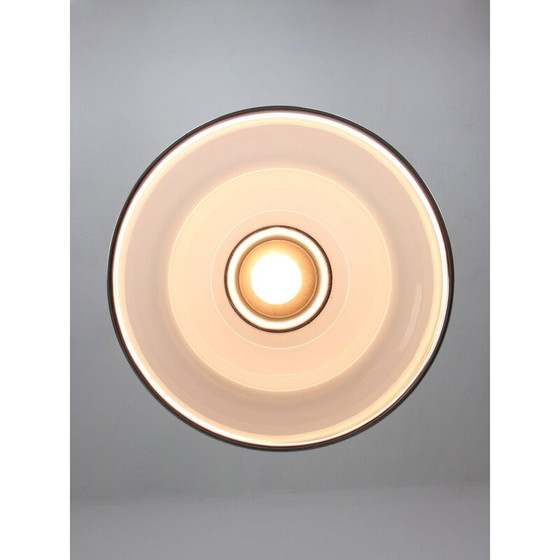 Image 1 of Vintage hanglamp in opaline en chroom