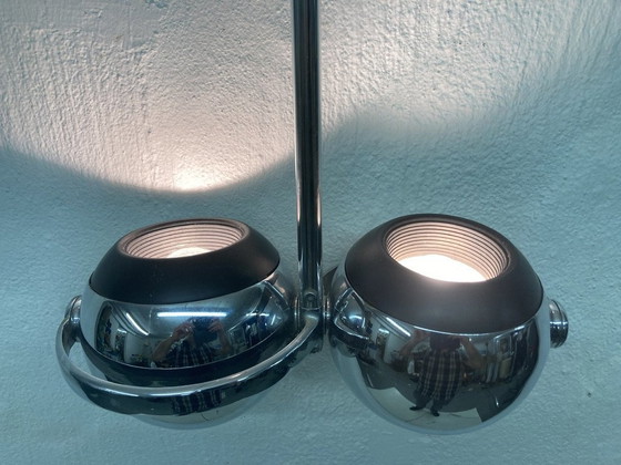 Image 1 of Dubbele gloeilamp in chroom ontwerp Terence Conran Voor Erco 60s 70s Space Age