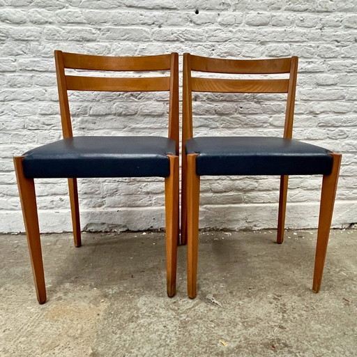 Thonet Eetkamerstoel - 12 Stuks - Hout - Blauw Skai