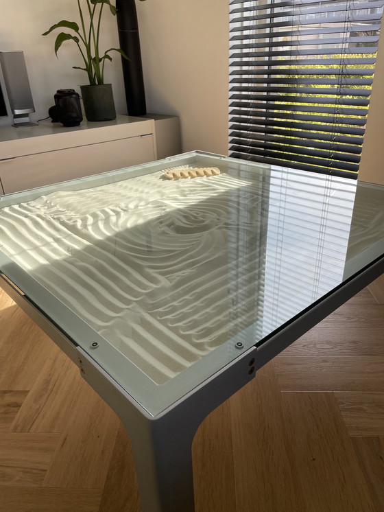 Image 1 of Glazen Salontafel Met Zand