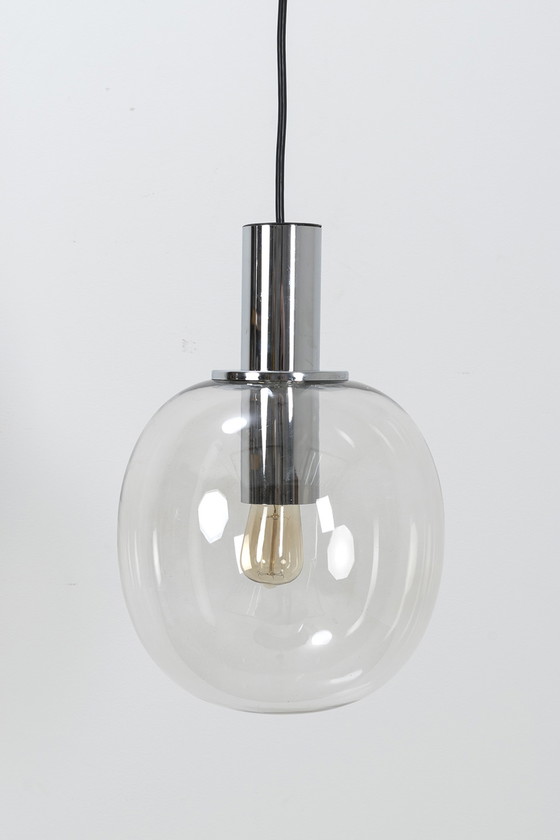 Image 1 of Vintage glazen bol hanglamp