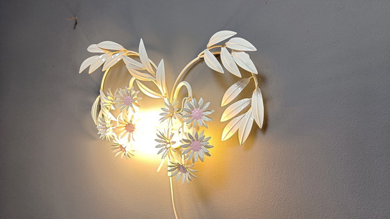 Image 1 of Vintage gebloemde wandlamp van Hans Kögl , jaren 1970