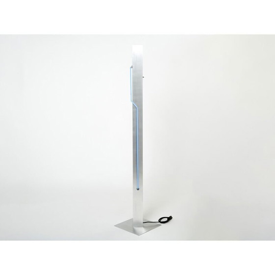 Image 1 of Vintage Neon blauwe stalen vloerlamp van Rudi Stern en Dan Chelsea voor Kovacs, 1983