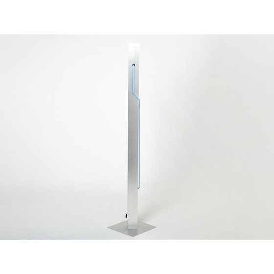 Image 1 of Vintage Neon blauwe stalen vloerlamp van Rudi Stern en Dan Chelsea voor Kovacs, 1983