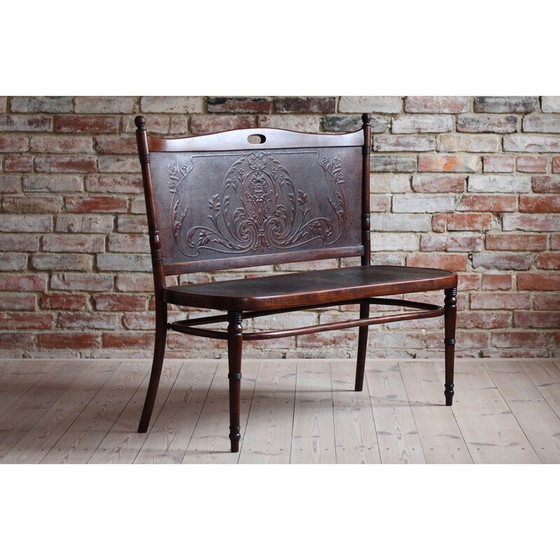 Image 1 of Vintage bank van gebogen hout voor Jacob en Josef Kohn, 1901