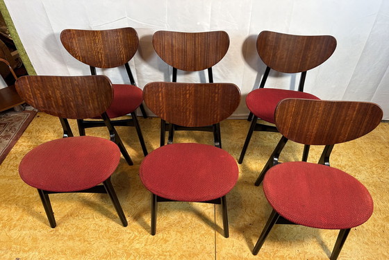 Image 1 of Mid Century Retro Vintage Tola uitschuifbare eettafel en 6 stoelen van Gplan Librenza 1960