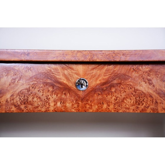 Image 1 of Paar Art Deco vintage iepenhouten bijzettafels, jaren 1920