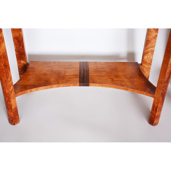 Image 1 of Paar Art Deco vintage iepenhouten bijzettafels, jaren 1920