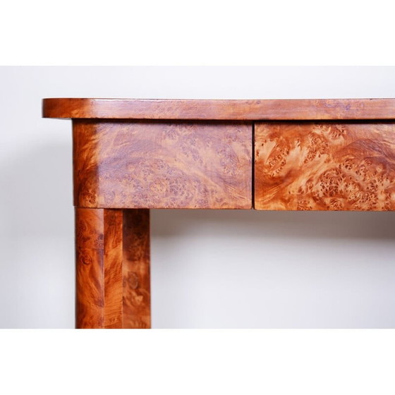 Image 1 of Paar Art Deco vintage iepenhouten bijzettafels, jaren 1920