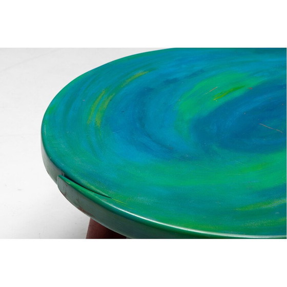 Image 1 of Vintage organische salontafel in hout en staal door Gaetano Pesce, Italië 1990