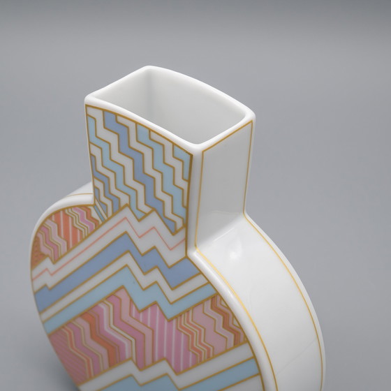 Image 1 of Zeldzame porseleinen Rosenthal vaas door kunstenaar Rosemonde Nairac Art Déco stijl 80'S