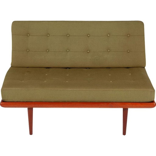 Vintage groen stoffen en teakhouten Minerva daybed van Peter Hvidt & Orla Mølgaard-Nielsen voor France & Daverkosen, jaren 1960