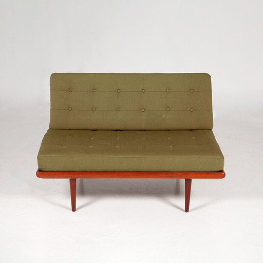 Vintage groen stoffen en teakhouten Minerva daybed van Peter Hvidt & Orla Mølgaard-Nielsen voor France & Daverkosen, jaren 1960