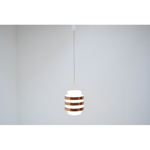 Vintage glas en metalen ophanging door Drupol, Tsjecho-Slowakije 1970