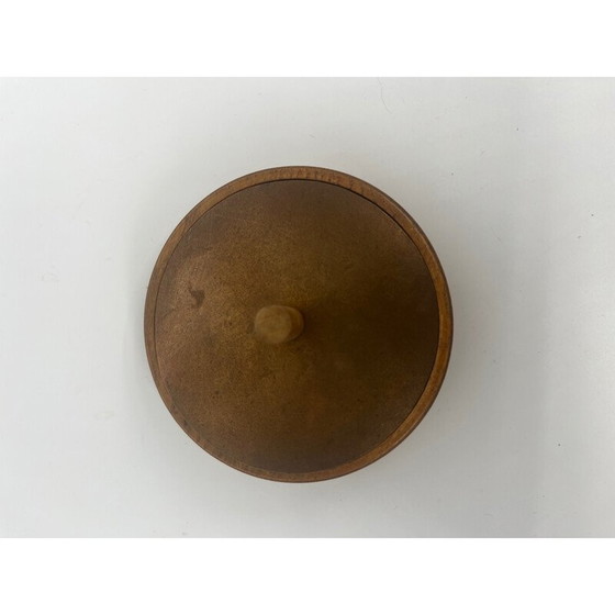Image 1 of Scandinavische vintage doos met koperen deksel, 1950