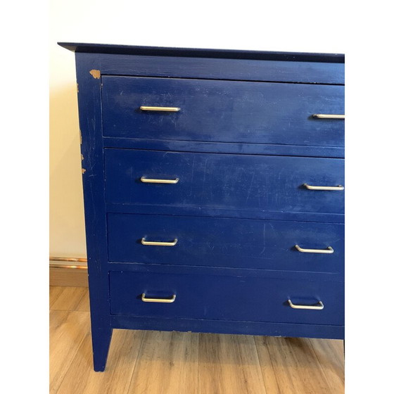 Image 1 of Vintage blauwe ladekast met 4 laden