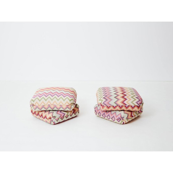 Image 1 of Paar vintage poefs van Jacques Charpentier voor Maison Jansen, 1970