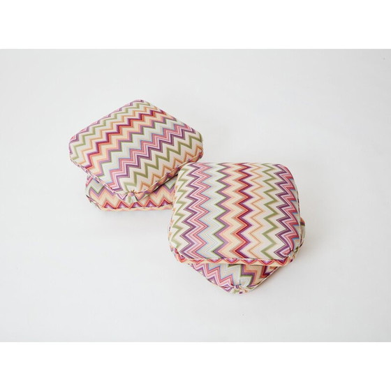 Image 1 of Paar vintage poefs van Jacques Charpentier voor Maison Jansen, 1970