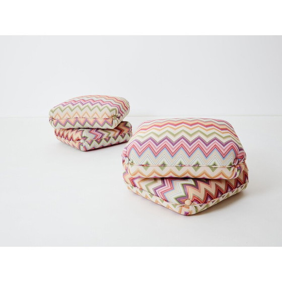 Image 1 of Paar vintage poefs van Jacques Charpentier voor Maison Jansen, 1970