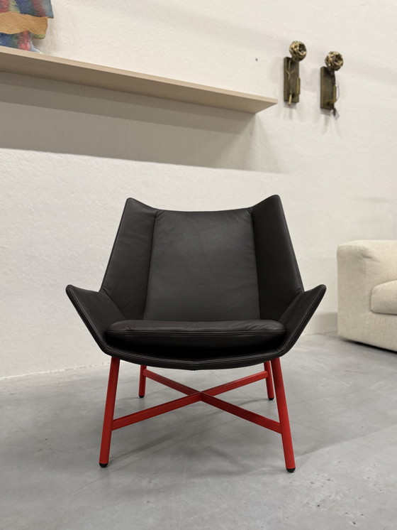 Image 1 of Gelderland 10020 Unfold Fauteuil Bruin Leer Rood