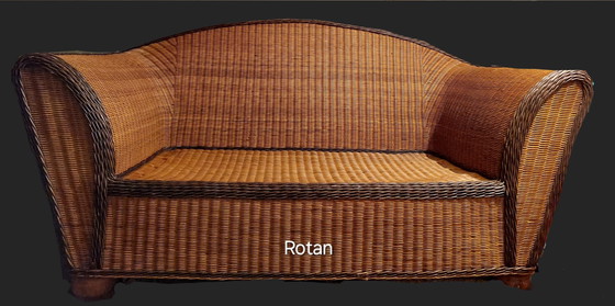 Image 1 of Vintage Rotan 2,5-Zitsbank