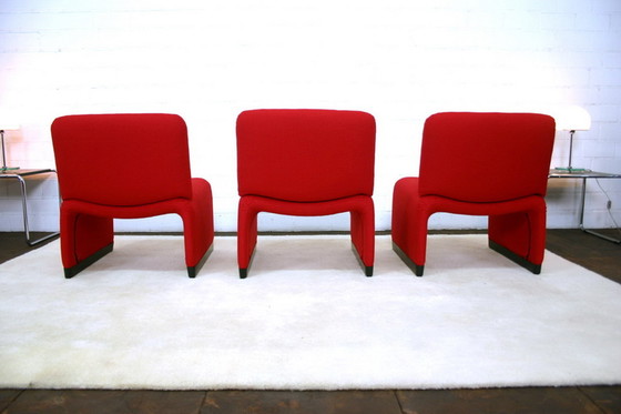 Image 1 of 1 van 3 Italiaanse Mid Century Lounge Fauteuils, nieuwe hoes