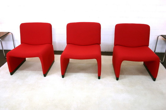 Image 1 of 1 van 3 Italiaanse Mid Century Lounge Fauteuils, nieuwe hoes