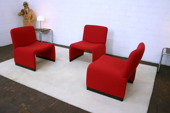 Image 1 of 1 van 3 Italiaanse Mid Century Lounge Fauteuils, nieuwe hoes