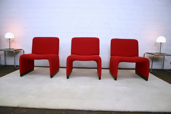 Image 1 of 1 van 3 Italiaanse Mid Century Lounge Fauteuils, nieuwe hoes