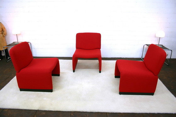 Image 1 of 1 van 3 Italiaanse Mid Century Lounge Fauteuils, nieuwe hoes