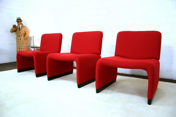 Image 1 of 1 van 3 Italiaanse Mid Century Lounge Fauteuils, nieuwe hoes