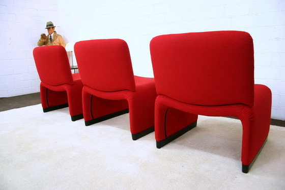 Image 1 of 1 van 3 Italiaanse Mid Century Lounge Fauteuils, nieuwe hoes