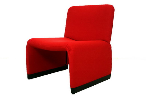 1 van 3 Italiaanse Mid Century Lounge Fauteuils, nieuwe hoes