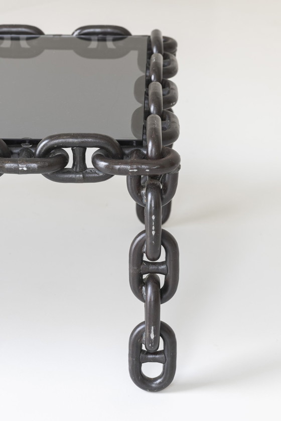 Image 1 of Uitzonderlijke Artisan Chain Link salontafel, België 1970S