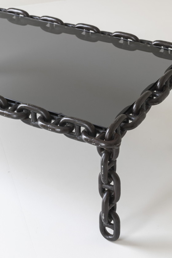 Image 1 of Uitzonderlijke Artisan Chain Link salontafel, België 1970S