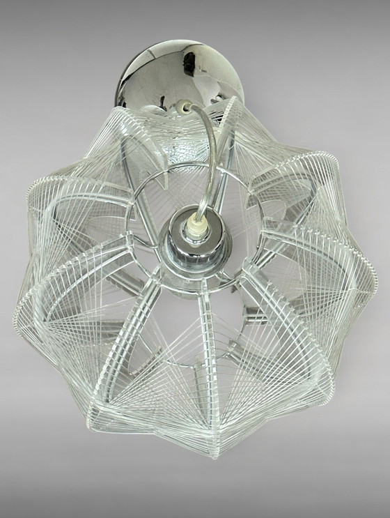 Image 1 of Paul Secon Sompex Lamp Hanglamp Vintage Plexiglas En Draad