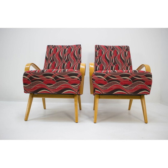 Image 1 of Paar vintage fauteuils van Jaroslav Smidek voor Ton, Tsjecho-Slowakije 1958