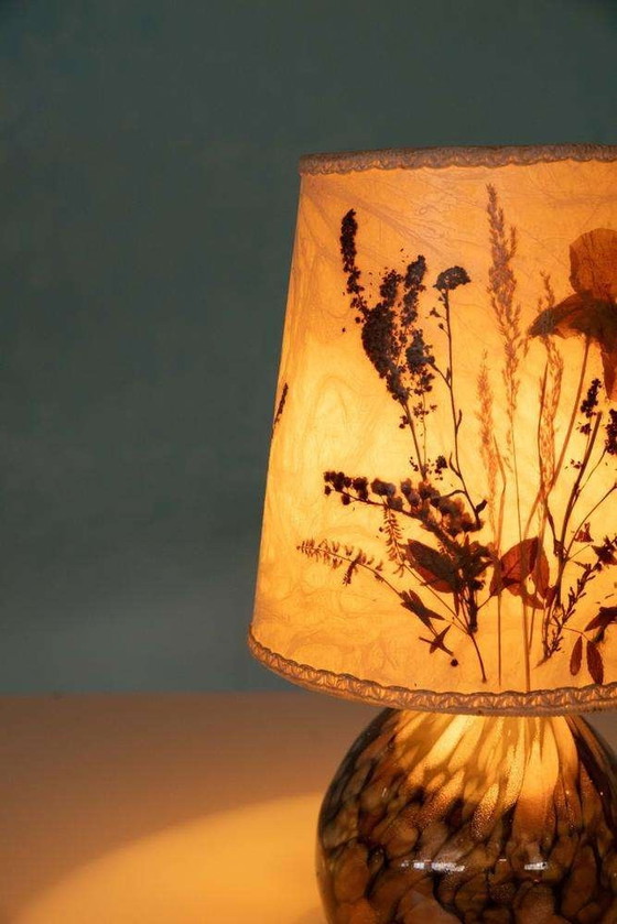 Image 1 of Scandinavisch Japandi design tafellamp glass & leafs lamp