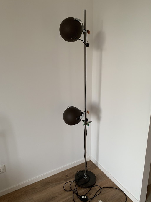 Vintage Bruine Bollen Vloerlamp