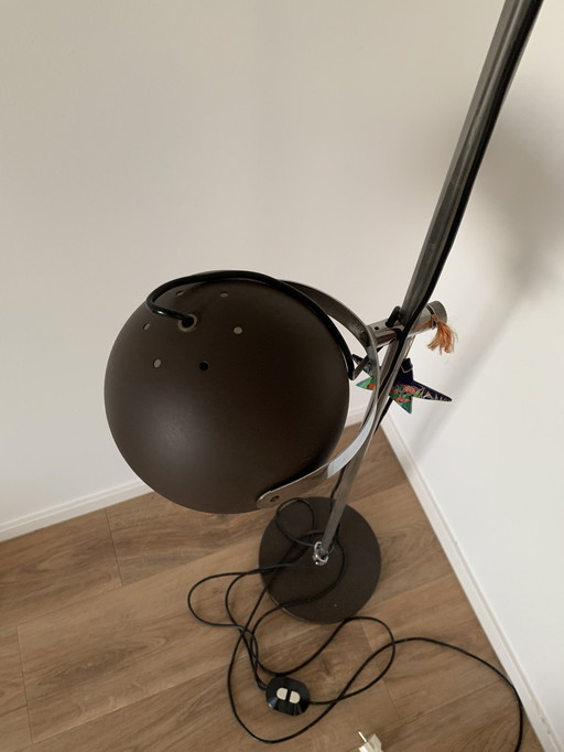 Vintage Bruine Bollen Vloerlamp