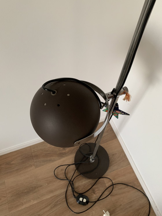 Image 1 of Vintage Bruine Bollen Vloerlamp