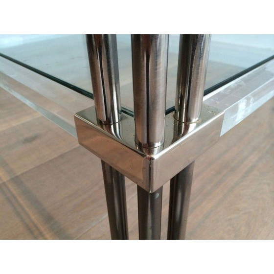 Image 1 of Vintage salontafel van chroom en plexiglas, 1970