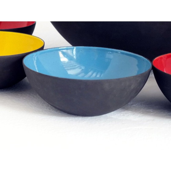 Image 1 of Set van 7 vintage gouden medaille kommen triennale Milano door Herbert Krenchel Krenit, 1954