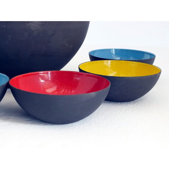 Image 1 of Set van 7 vintage gouden medaille kommen triennale Milano door Herbert Krenchel Krenit, 1954